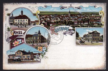 Litho Radeburg Bahnhof Restaurant Ratskeller 