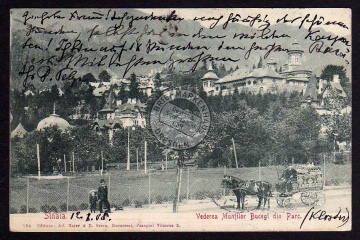 Sinaia Vederea Muntilor Bucegi din Parc 1905 