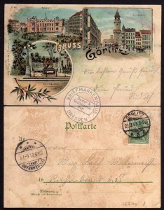Görlitz Postplatz Kanonendenkmal 1901 