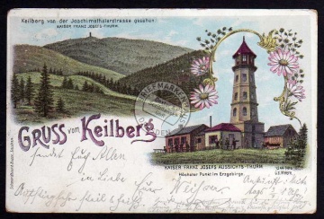 Litho Keilberg Aussichtsthurm 1899 