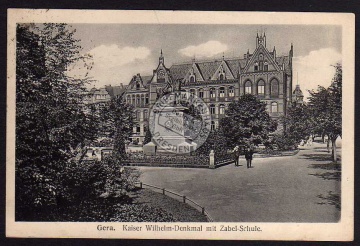 Gera Zabel Schule 1922 Kaiser Wilhelm Denkmal 