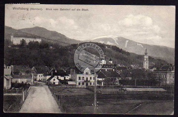 Wolfsberg Kärnten Blick v. Bahnhof Stadt 1914 