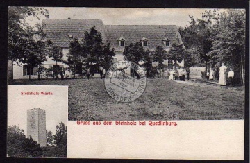 Steinholz bei Quedlinburg Steinholz Warte 1908 