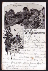 Wendelstein Kirchlein Spitze Litho 1900 Edelweiß 