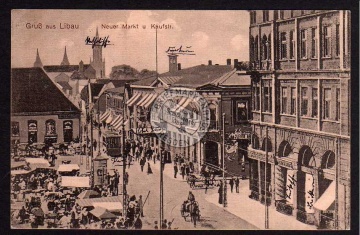 Libau Lipawa Libawa Kaufstr. Neuer Markt 1912 