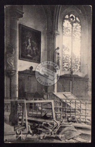 Loupmont Inneres der Kirche 1915 Feldpost 