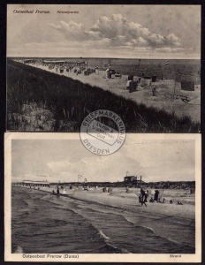 2 AK Ostseebad Prerow Strandpartie 1918 + ca 1925 