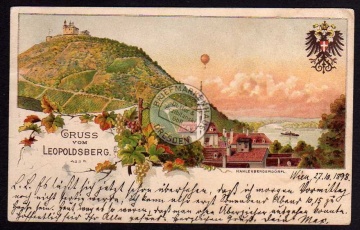 Leopoldsberg 1898 Kahlenbergerdörfel Ballon 