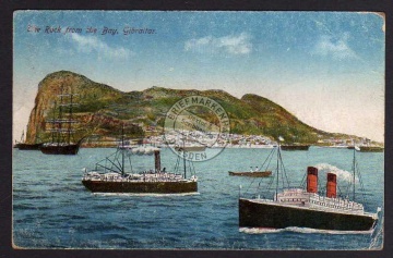 The Rock from the Bay Gibraltar Schiff 1922 