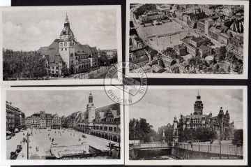 4 AK Leipzig Neues Rathaus Karl Marx PLatz 