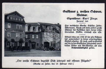 Weimar Gasthaus zum weißen Schwan 1938 