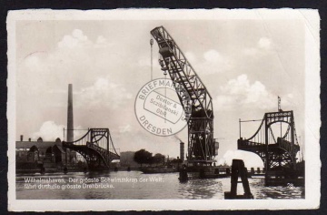 Wilhelmshaven größter Schwimmkran Drehbrücke 