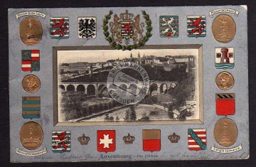 Luxembourg Wappen vielfach geprägt  1910 super 