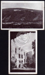 2 AK Burg Helfenstein Helstyn 1945 