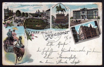 Hannover 1897 Königswortherplatz Herrenhäuser 