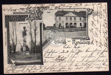 Rendsburg Wache Lornsen Denkmal 1901 