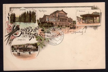 Litho 1896 Bad Schwalbach Weinbrunnen Kurhaus 