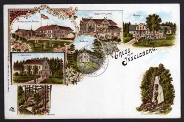 Litho 1896 Inselsberg Gothaischer Gasthof 