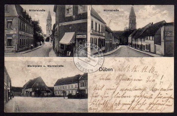 Bad Düben Mittelstraße Mühlstraße Markt 1918 