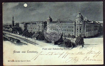 Constanz Post u. Bahnhofsgebäude 1898 Konstanz 
