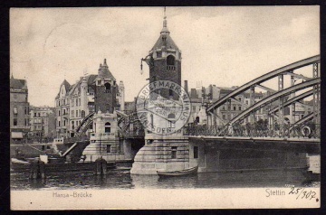 Stettin Hansa Brücke 1907 