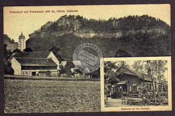 Pabstdorf mit Pabststein Sächs. Schweiz 1917 