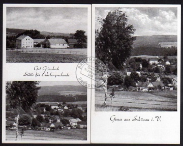 2 AK Schönau ü. Plauen Vogtland Gut Griessbach 