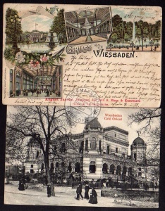 2 AK Wiesbaden 1906/10 Cafe Orient Kurhaus 