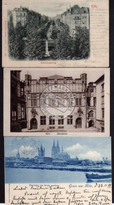 3 AK Köln Hohenstaufenring 1900 v. Deutz gesehen 