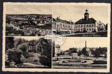 Meerane Sa. 1935 Markt Rathaus Weberbrunnen 