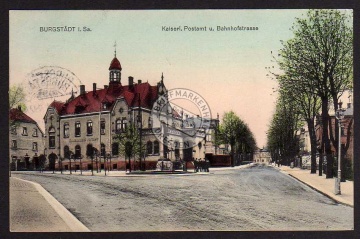 Burgstädt Postamt Bahnhofstraße 1911 