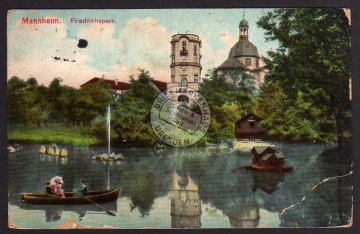 Mannheim Friedrichspark 1914 USA Nachgebühr 