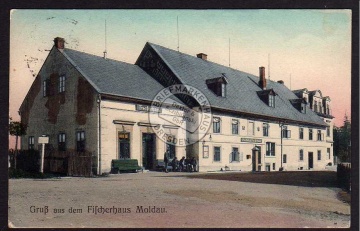 Brüx Fischerhaus Moldau Gasthaus Gasthof 1908 