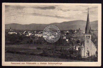 Mittelwalde Glatzer Schneegebirge Kirche 1917 