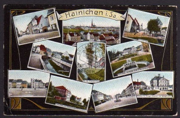 Hainichen 1930 Langestraße Neumarkt Gellertstr 