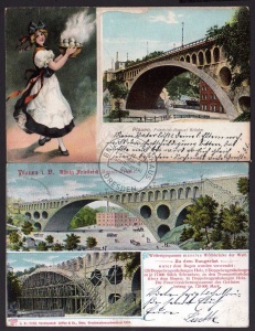 2 AK Plauen König Friedrich August Brücke 1905 