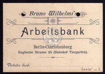 Berlin Charlottenburg Arbeitsbank Englische St 