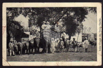 Indier Truppe d. Zirkus Charles Cirkus Elefant 