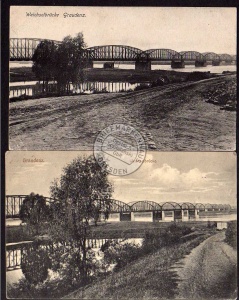 2 AK Graudenz Weichselbrücke 