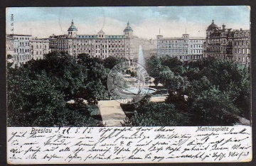 Breslau Matthiasplatz 1905 Soldatenkarte 