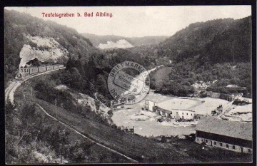 Teufelsgraben b Bad Aibling Zug Eisenbahn 1908 