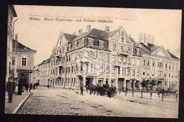 Mitau Stadt Sparkasse u. Polizei Gebäude 