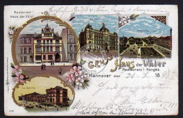 Hannover 1898 Litho Restaurant Haus der Väter 