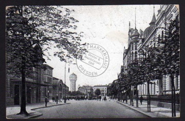 Kattowitz Bahnhofstraße mit neuem Wasserturm 