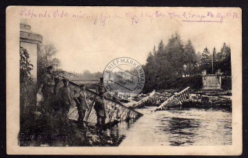 Dun Maas Militär zerstörte Brücke 1916 