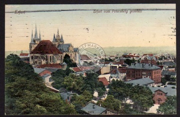 Erfurt vom Petersberg gesehen 1910 