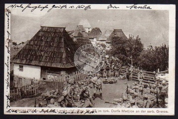 1914 Weltkrieg türk. Dorf Medjice Zensur Feldp 
