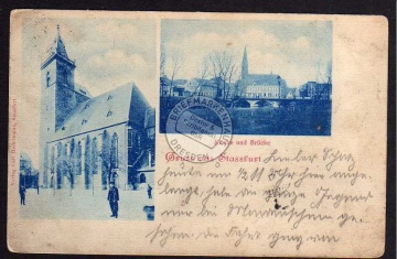 Stassfurt Kirche Brücke 1899 