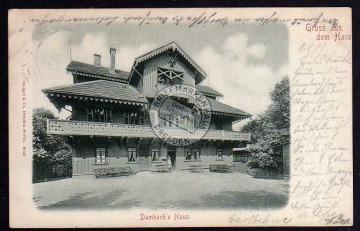 Harz Thale 1901 Dambachs Haus 