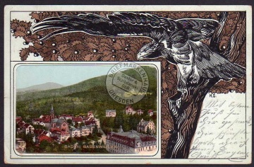 Badenweiler 1901 patriotische AK Adler Eiche 